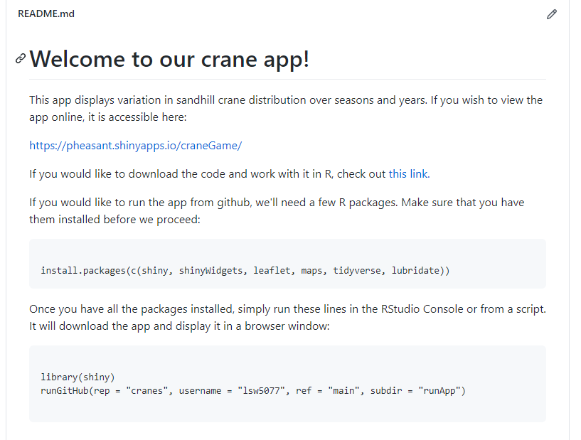 Screenshot of new repo with readme